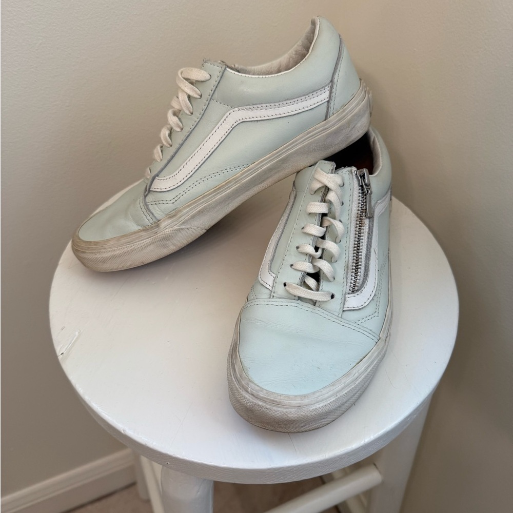 Vans Light Teal Sneakers with Side Zipper